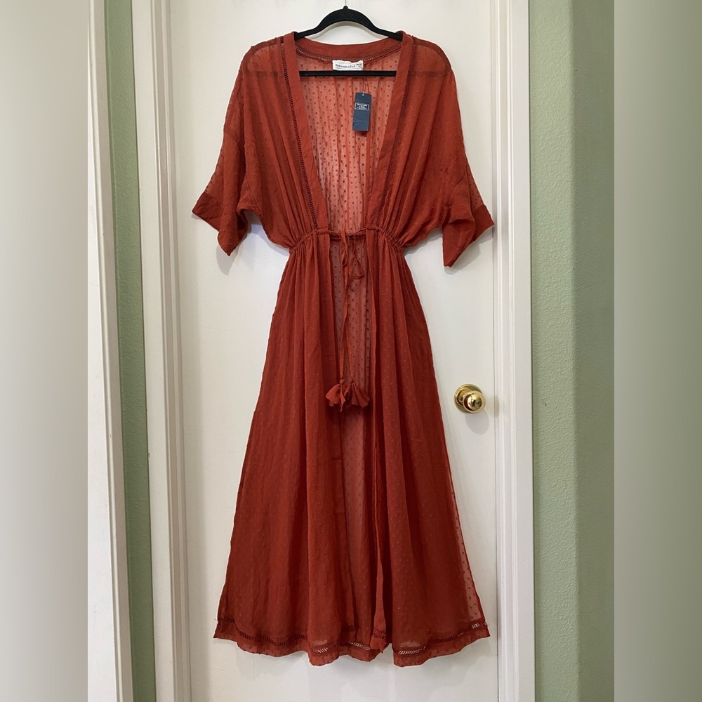 Abercrombie & Fitch Terracotta Sheer Beach Cover-Up